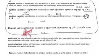 Math Terminology Part 1