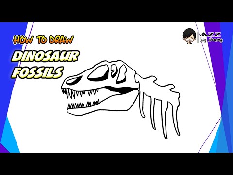 How to draw Dinosaur Fossils step by step - YouTube