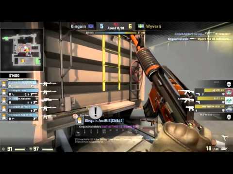 CSGO: POV Kinguin fox vs Wyvern (28/13) train @ DreamHack Open Summer 2015