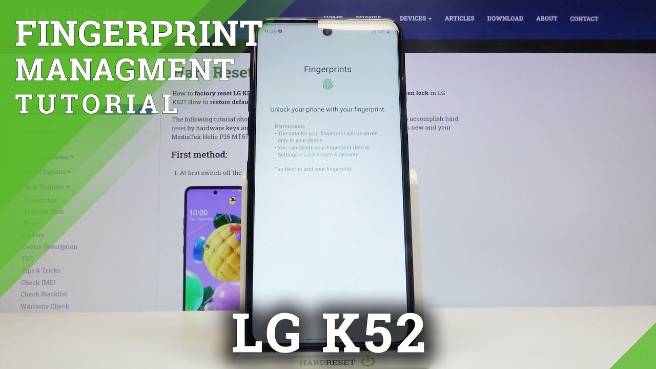 How to Add Fingerprint to LG K52 – Scan Fingerprint