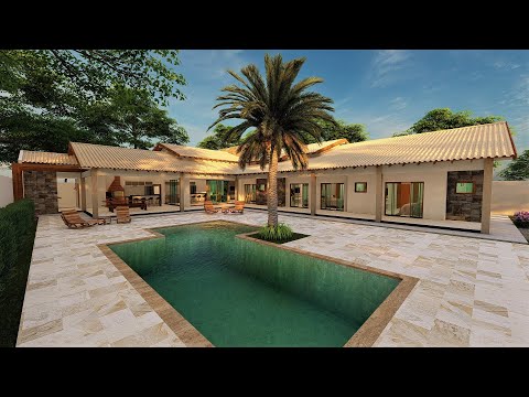 ( P - 068 ) CASA MODELO EM L COM 4 SUITES