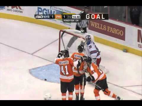 Mike Richards scores vs the Rangers - 11-4-10