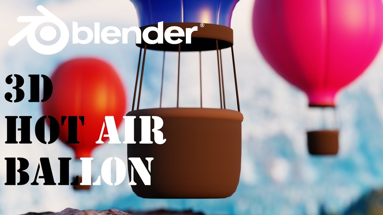 Cartoon Hot Air Ballon 3D Model
