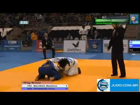 European Judo Championhips U20 Lommel 2011 Bronze -78kg MALONGA (FRA)-STEVENSON (NED)