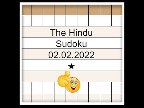 🔊How to Solve The Hindu Newspaper Sudoku 1 Star | Step by Step Solution | 02.02.2022|  Level⭐
