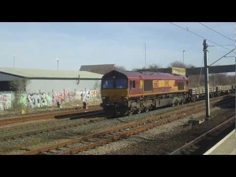 EWS 66113 Track and Ballast Train passing Pelaw