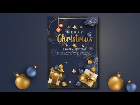 Christmas Poster Design in Adobe Illustrator Tutorial Ai Free File Download