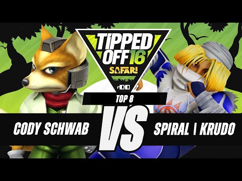 Tipped Off 16: Safari- Cody Schwab (Fox) vs Spiral | Krudo (Sheik) - SSBM Singles Top 8 Losers Final