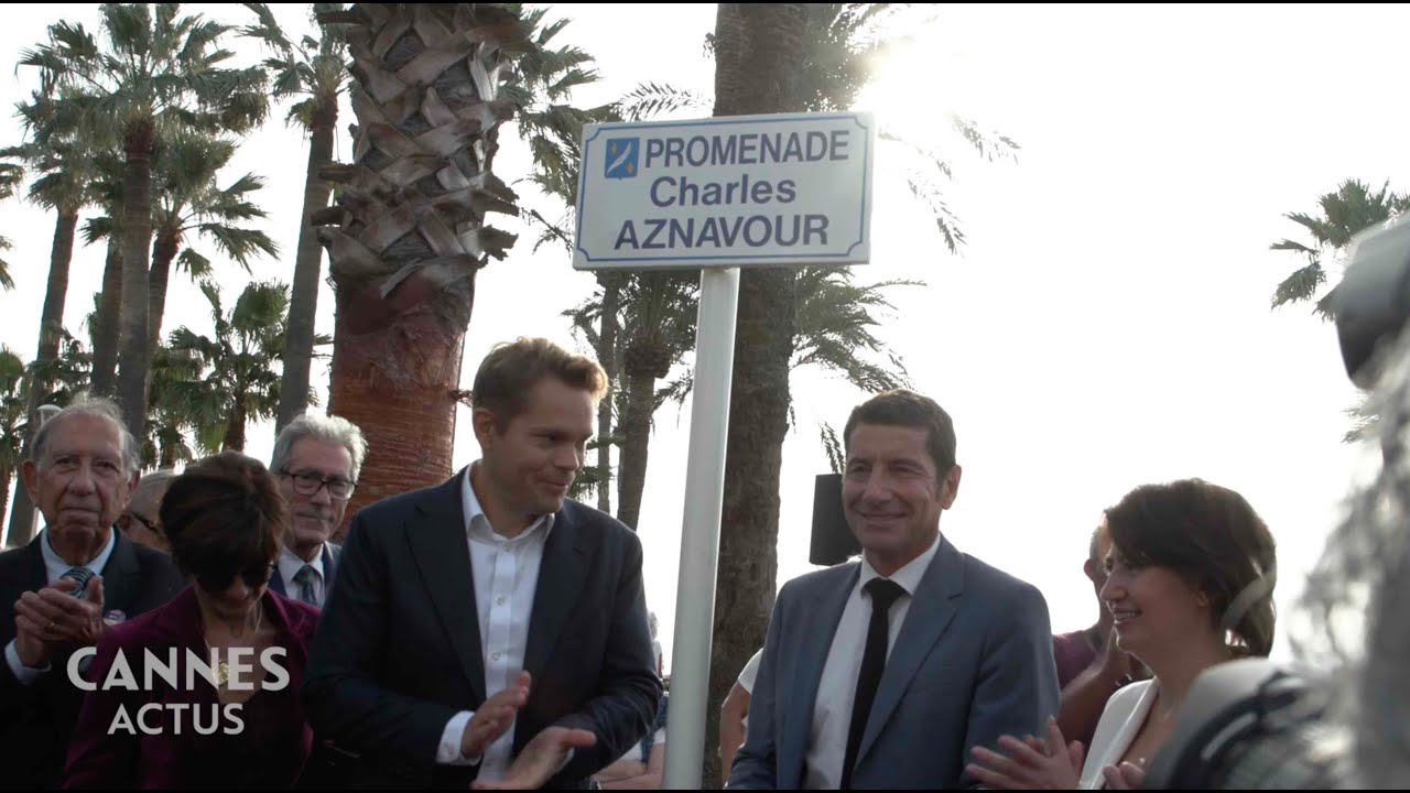 Inauguration de la Promenade Charles Aznavour à Cannes