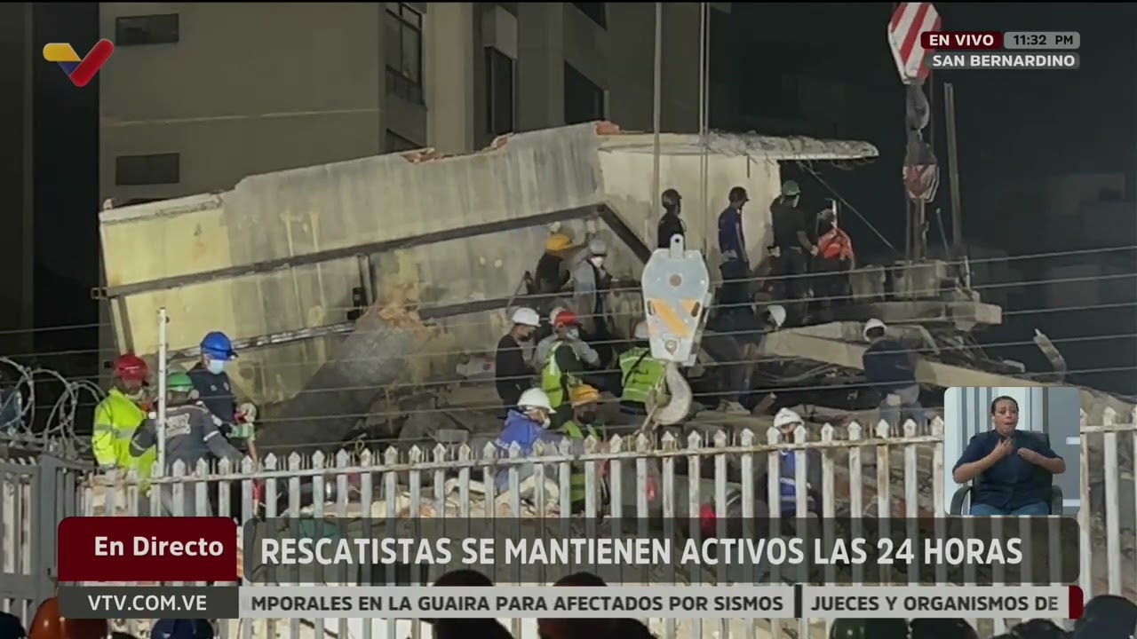 Continúan trabajos de rescate en Residencias Rita de San Bernandino tras terremotos del 24 de junio