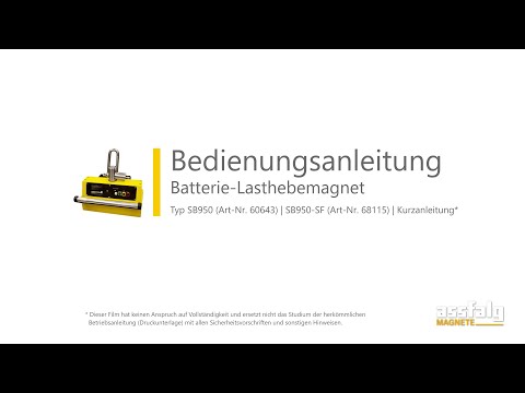 Batterie Lasthebemagnet SB950-SF - Bedienungsanleitung