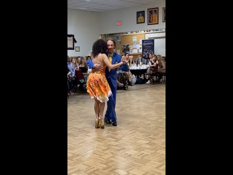 Argentine Tango milonga dancing with Maria Olivera