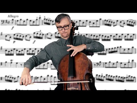 B. Marcello Sonata in E minor for Cello Allegro Fast and Slow tempo | Play Along with Cello Teacher