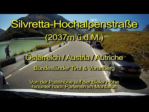 Silvretta-Hochalpenstraße (2037m ü.d.M.) – Von der Passhöhe nach Partenen - Real time / Österreich