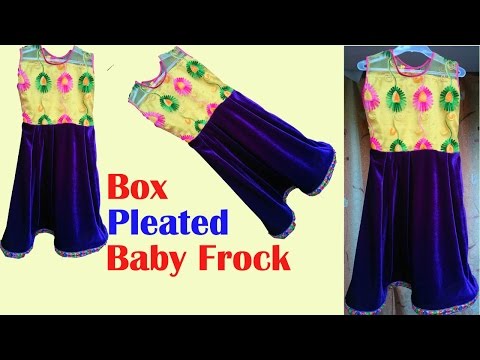 Box pleated dress DIY | Box pleated baby frock cutting and stitching full video Video