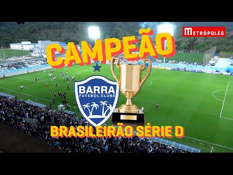 Confira a entrega da taça do Brasileirão Série D ao time do Barra-SC