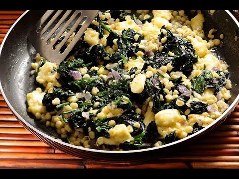 Elote con espinacas y queso panela