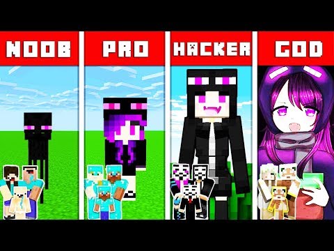Minecraft NOOB vs PRO vs HACKER vs GOD: FAMILY ENDER GIRL EVOLUTION CHALLENGE in Minecraft Animation