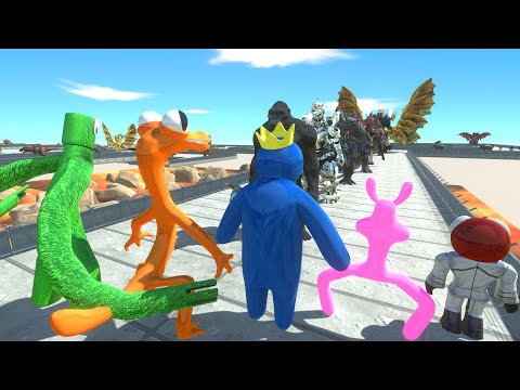 5X Rainbow Friends Roblox Lava Death Run - Animal Revolt Battle Simulator