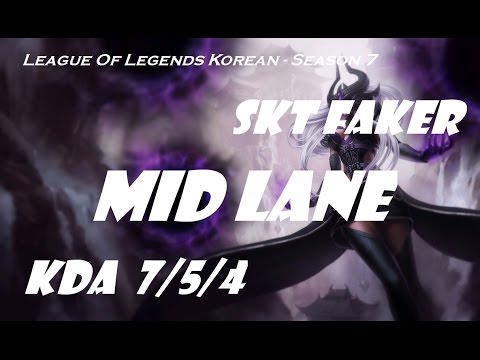 Mid Lane - SKT T1 Faker Syndra vs Jayce Patch 7.8 - League Of Legends Korean Ranked Challenge
