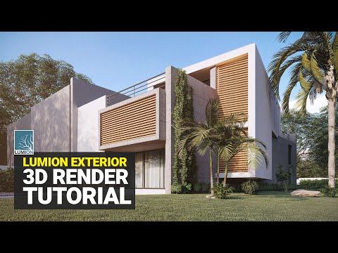 LUMION RENDER TUTORIAL: 3D EXTERIOR RENDER  of a Modern House and Surroundings