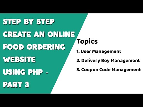 Step by step create an Online Food Ordering website using PHP Part 3