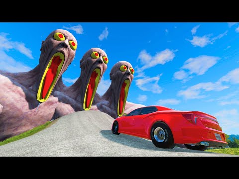 EPIC Escape From The Shy Guy (SCP-096) - Cars VS Giant Pit #31 - Beamng Drive