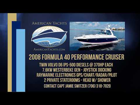 2008 Formula 40 Performance Cruiser Pura Vida Video