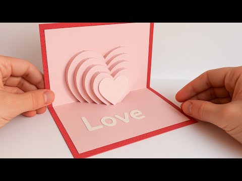 Carte Popup coeur en kirigami - DIY fête des mères