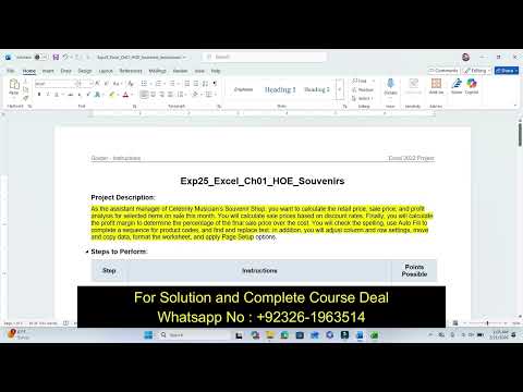 Excel Chapter 1 Hoe Souvenirs Pearson Excel Assignment Complete Solution Step By Step Tutorial