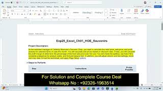 Excel Chapter 1 HOE Souvenirs | Pearson Excel Assignment Complete Solution & Step-by-Step Tutorial