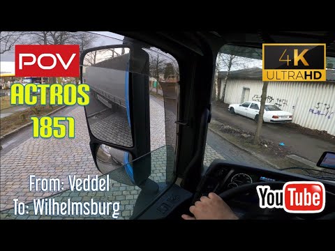 POV Mercedes Actros 1851. Driving in Hamburg, Germany 🇩🇪 4K