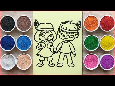 Đồ chơi trẻ em TÔ MÀU TRANH CÁT CÔNG CHÚA HOÀNG TỬ RỪNG XANH - Colored sand painting(Chim xinh)
