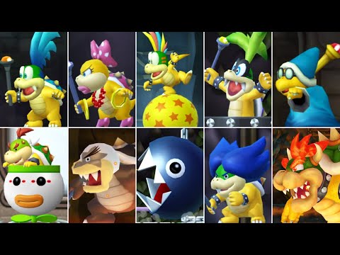 New Super Mario Bros. Wii - All Bosses (No Damage)