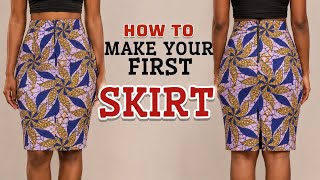 DIY; How To Cut And Sew Perfect Ankara Pencil Skirt With Full Dart And Full Lineing For Beginners 
