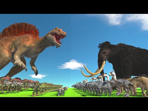 PREHISTORIC MAMMALS VS CARNIVORE DINOSAURS FIGHT - Animal Revolt Battle Simulator