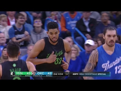 Karl-Anthony Towns 26 Pts - Highlights | Timberwolves vs Thunder | Dec 25, 2016 | 2016-17 NBA Season