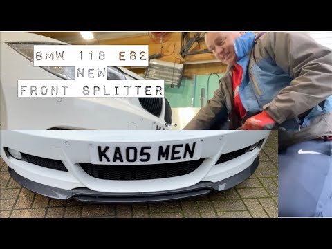 BMW 118d e82 New Carbon Front Splitter Fitting After Smashing Old One.