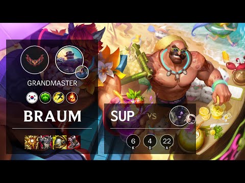 Braum Support vs Alistar - KR Grandmaster Patch 12.4