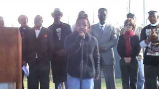 Tione Johnson sings at New Orleans MLK Jr. Day Celebration at Congo Square