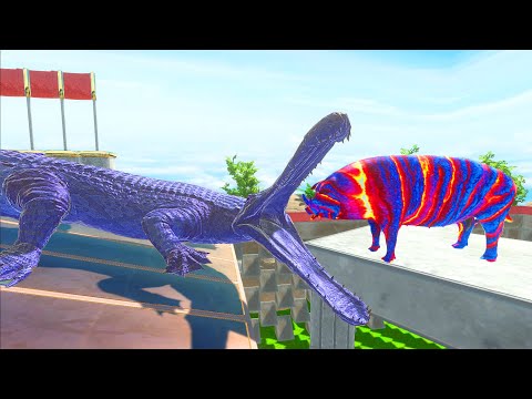 MACHIMOSAU RUS REX vs WILD BOAR DEATH RUN - Animal Revolt Battle Simulator