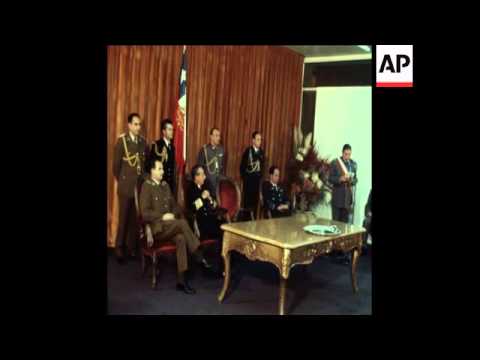 SYND 29 6 74 GENERAL AUGUSTO PINOCHET SWORN IN AS CHIEF OF STATE