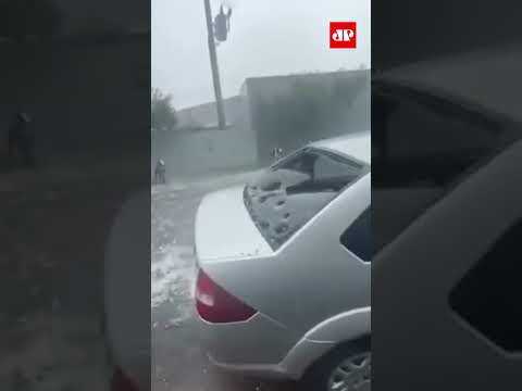 Tempestade de granizo causa estragos no interior paulista #shorts