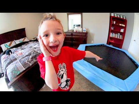 FATHER SON ULTIMATE TRAMPOLINE IN BEDROOM! / I Surprised Him With it!