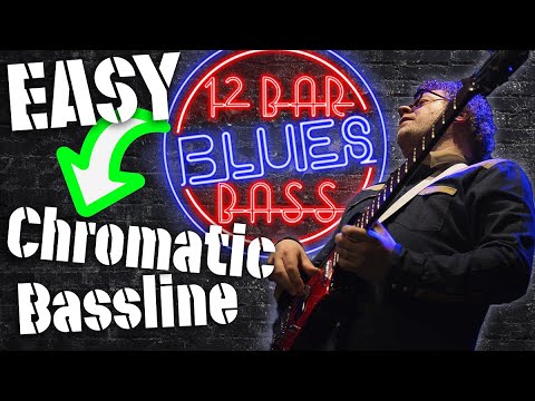 EASY 12 Bar Blues Bass - Lesson 9 - Chromatic Bassline