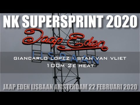 Giancarlo Lopez - Stan van Vliet 100m 2e heat NK Supersprint Jaap Eden Ijsbaan Amsterdam 2020