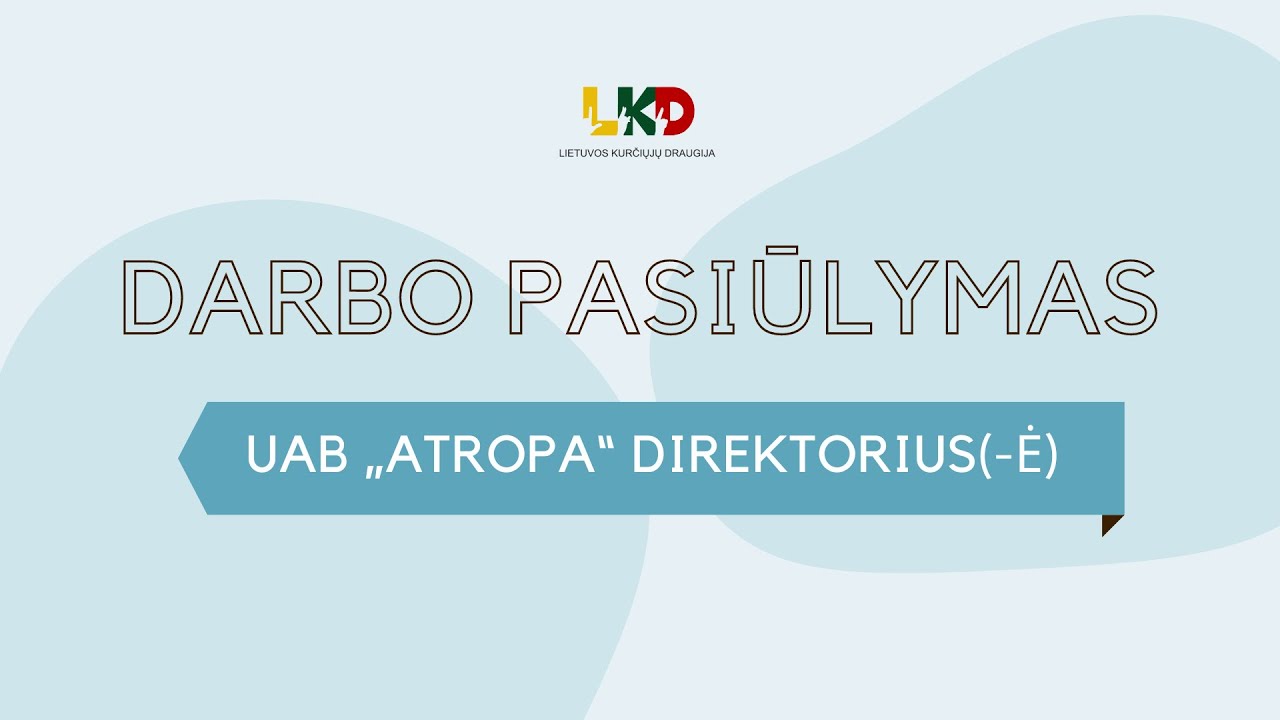 Darbo pasiūlymas: UAB „Atropa“ direktorius(-ė)