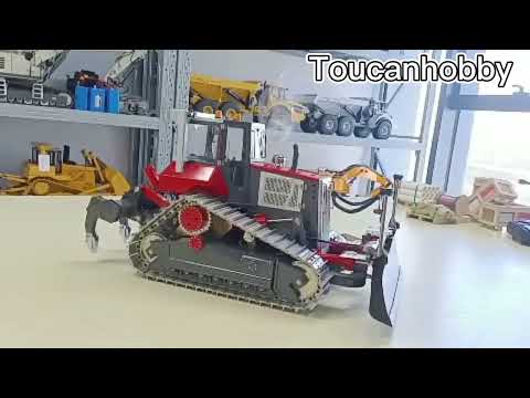 Lesu 1/14 red&gray painting and assembled Aoue-DT60 crawler dozer rc hydraulic bulldozer.