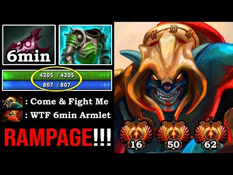 EVEN FOUNTAIN CAN'T PROTECT YOU 100% Armlet Toggle Crazy Rampage Huskar 1v5 Mode in 7.24 DotA 2