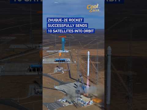 China's Zhuque-2E rocket sends 10 satellites into orbit #coolchina
